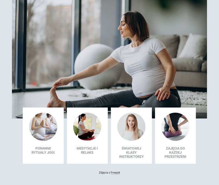 Zajęcia jogi ciąży Makieta strony internetowej