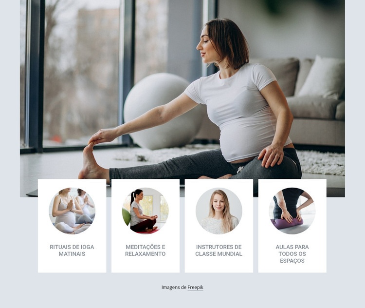 Aula de ioga para gravidez Landing Page