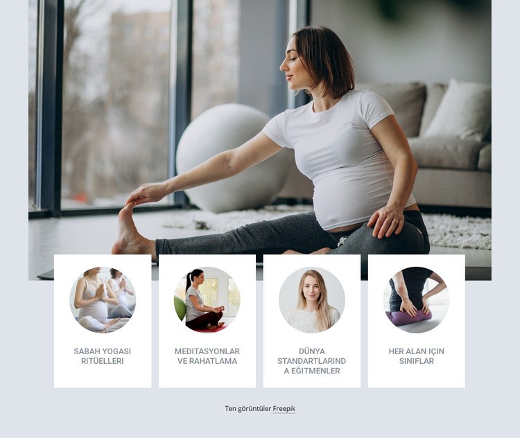 Hamilelik yoga dersi Bir Sayfa Şablonu
