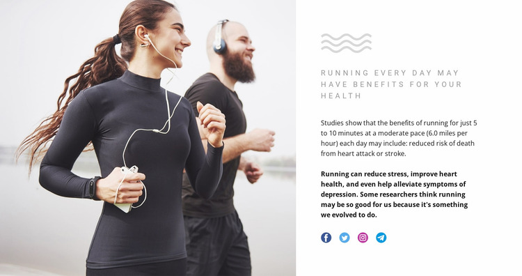 Running can reduce stress Website Mockup