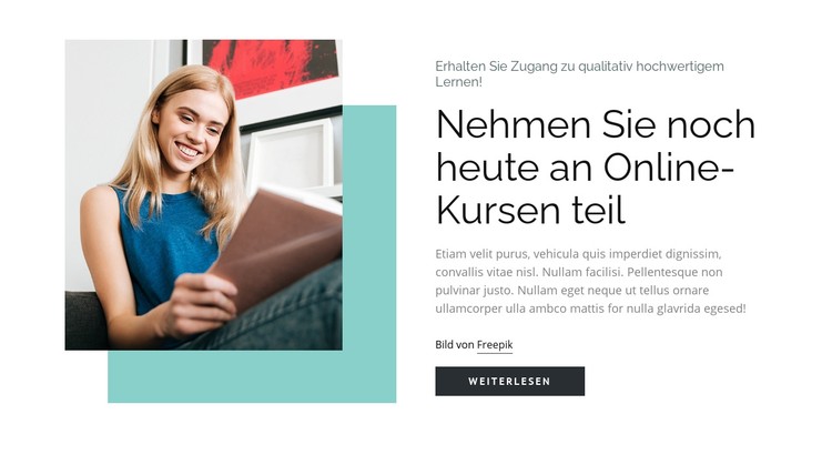 Bauen Sie Fähigkeiten mit Kursen auf CSS-Vorlage