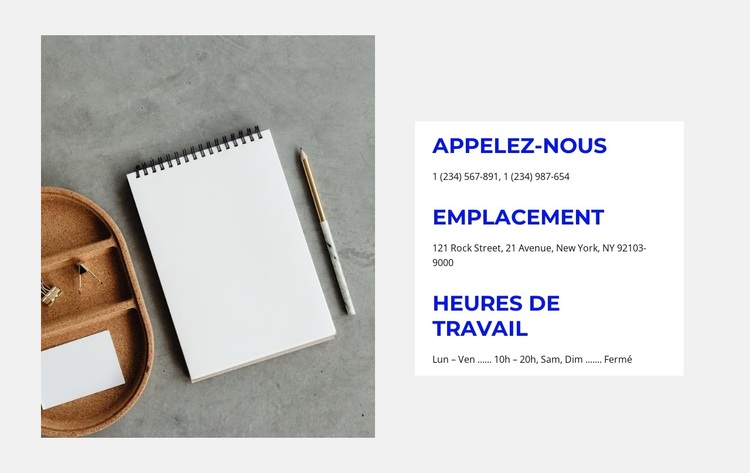 Notez nos contacts Thème WordPress