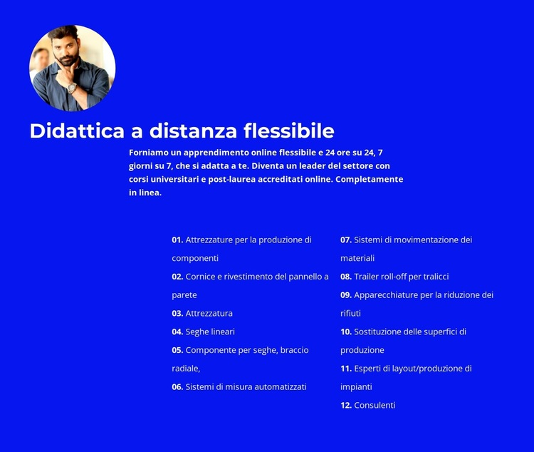 Per oggetti da lavoro Modello di sito Web