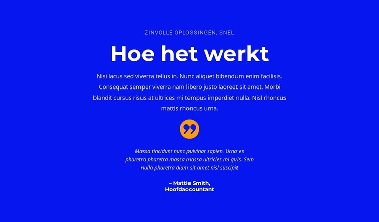 Woorden over het project Website sjabloon