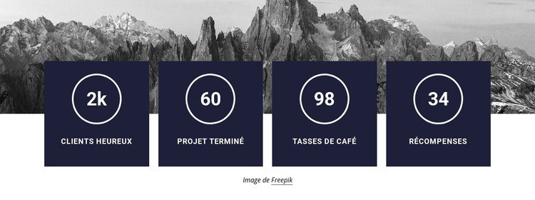 Compteurs avec fond d'image Thème WordPress