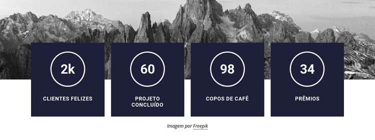 Contadores com imagem de fundo Landing Page