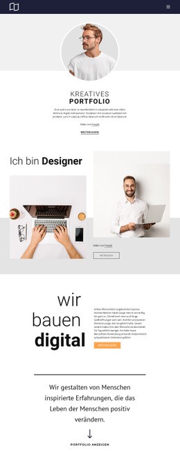 Webentwickler-Portfolio Eine Seitenvorlage