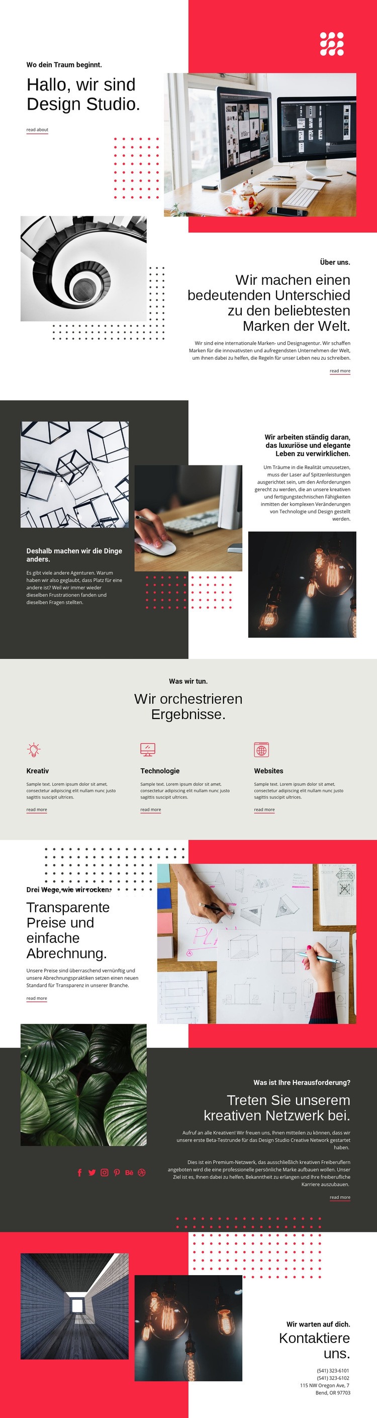 Wir tragen zur Kunst bei Website design