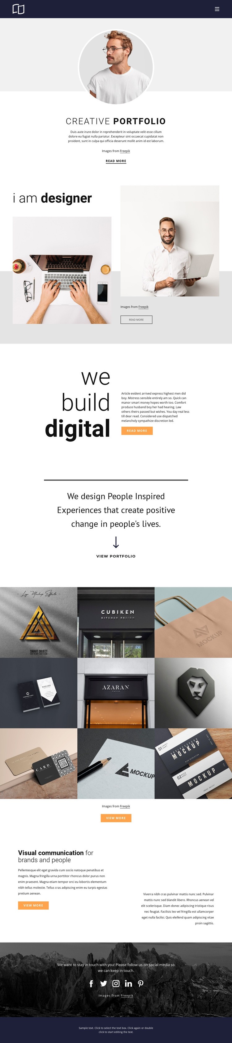 Web developer portfolio Elementor Template Alternative