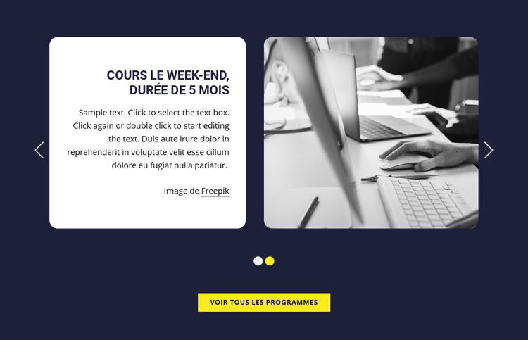 Cours de fin de semaine Modèle de site Web