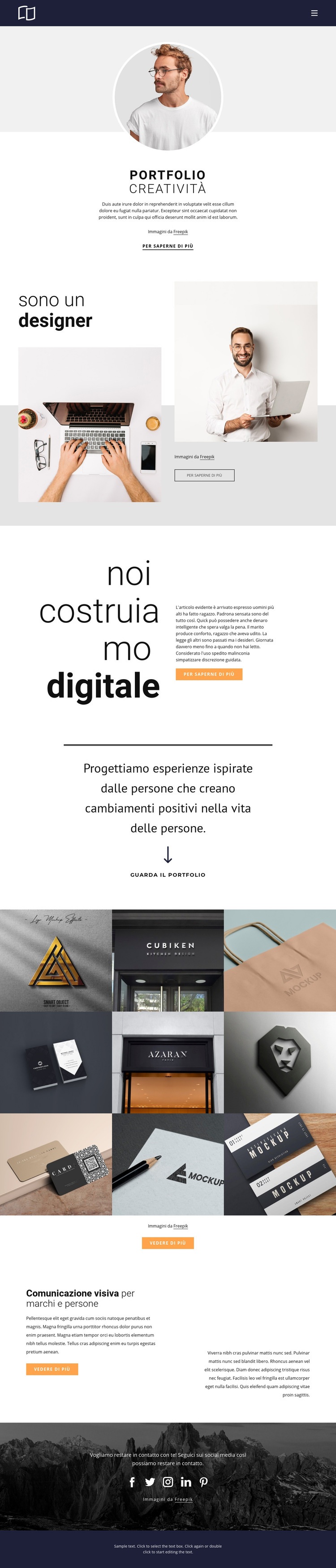 Portfolio di sviluppatori web Progettazione di siti web