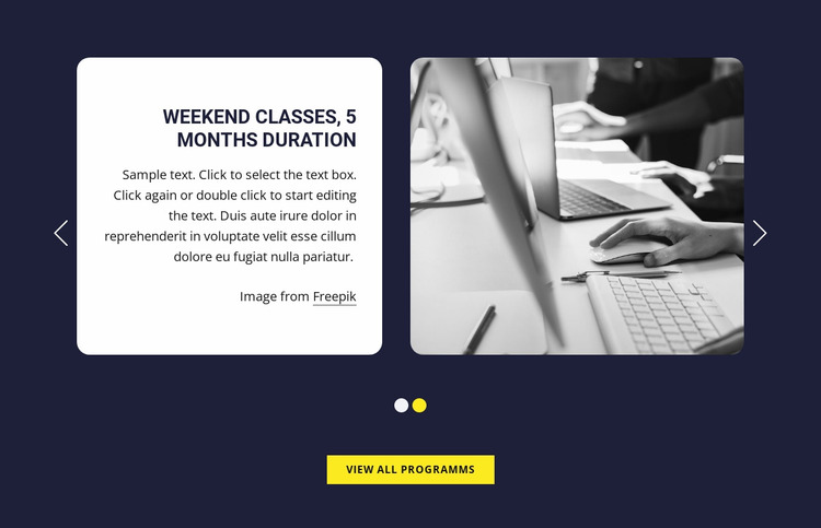 Weekend classes Website Mockup