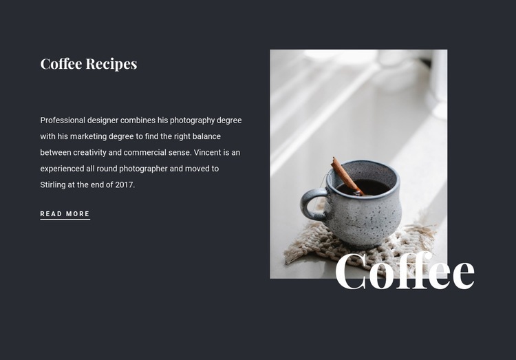 Family coffee recipes Elementor Template Alternative