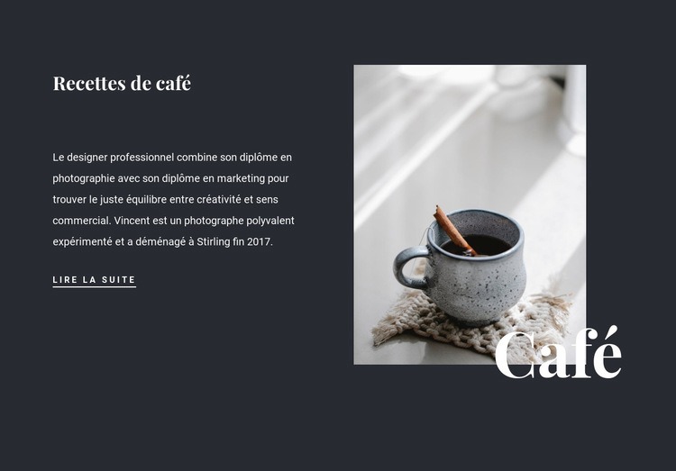 Recettes de café en famille Modèles de constructeur de sites Web