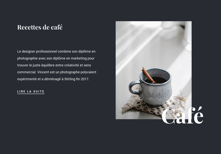 Recettes de café en famille Modèle de site Web