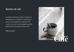 Recettes De Café En Famille : Modèle De Site Web D'Une Seule Page