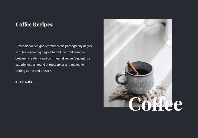 Family coffee recipes Homepage Design