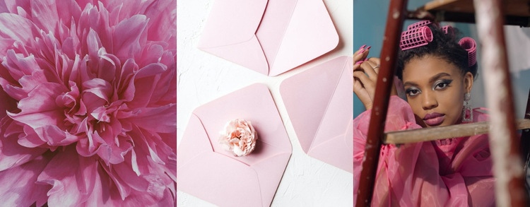 Rózsaszín szín divatos Html Weboldal készítő