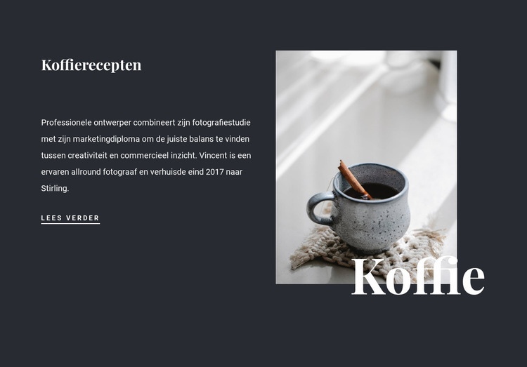 Familie koffierecepten Sjabloon voor één pagina