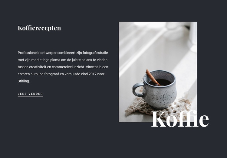 Familie koffierecepten Website mockup