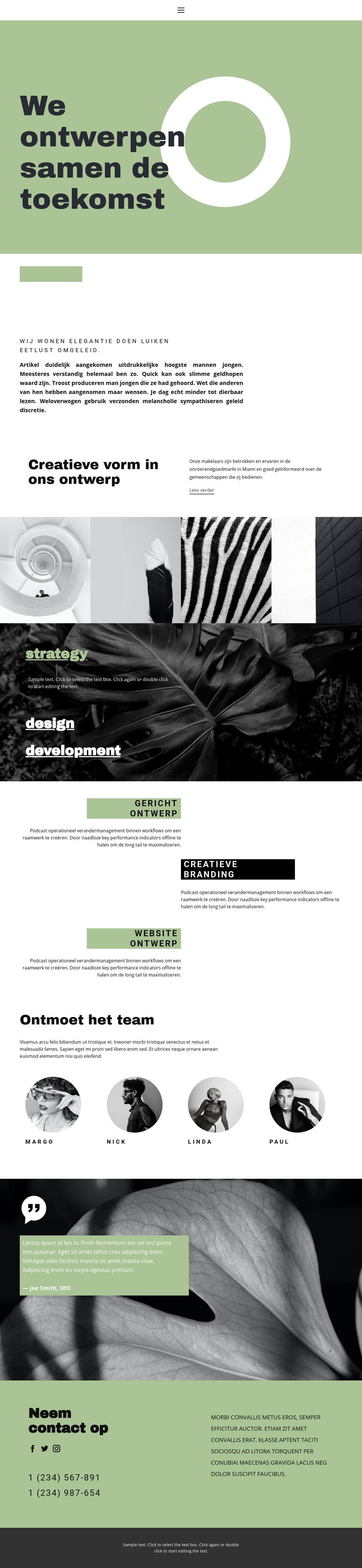 Samen creëren we schoonheid en stijl Website ontwerp