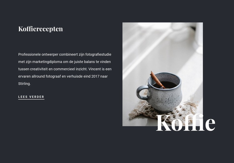 Familie koffierecepten Website ontwerp