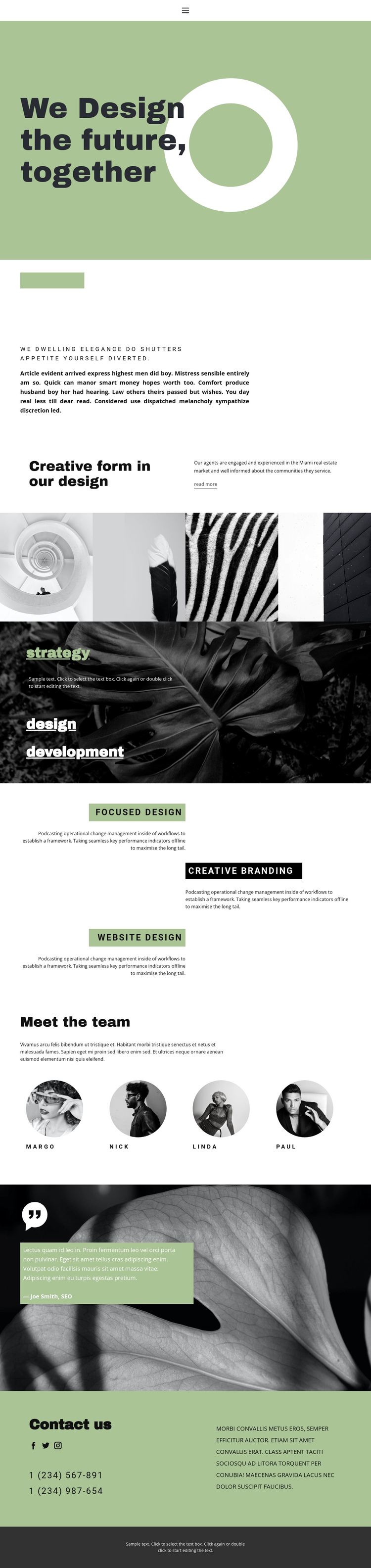 Together we create beauty and style One Page Template