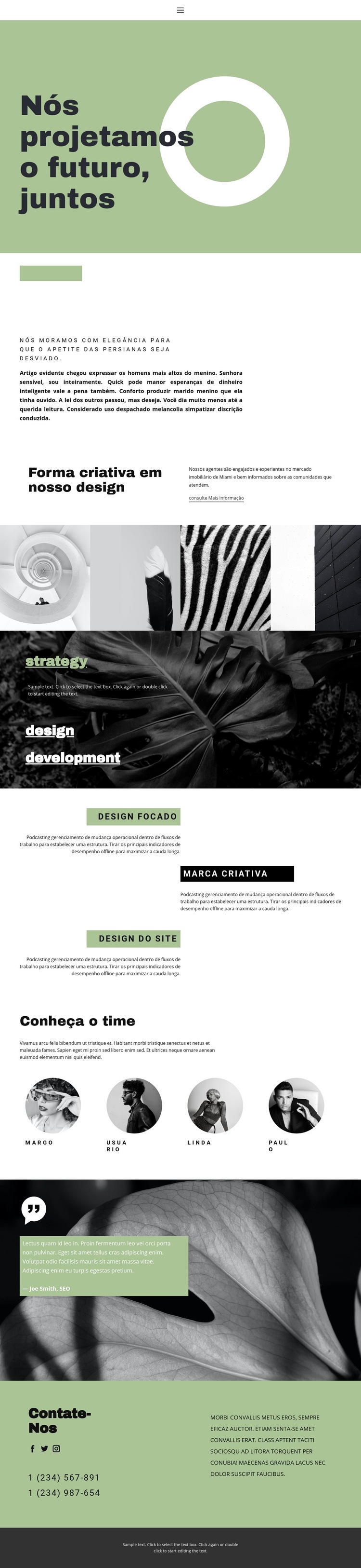 Juntos criamos beleza e estilo Design do site