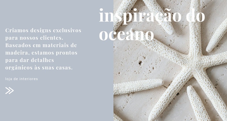 Inspirações do oceano Design do site