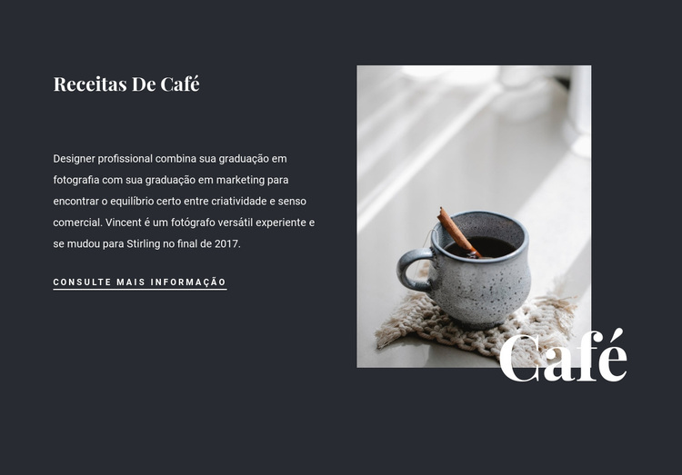 Receitas de café em família Tema WordPress