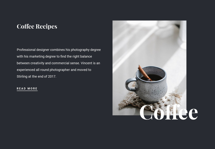 Family coffee recipes Web Design
