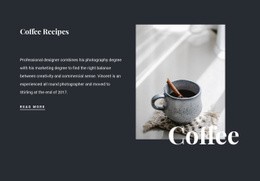Family Coffee Recipes - Functionality Web Page Design
