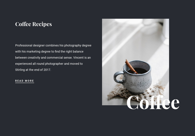 Family coffee recipes Website Design