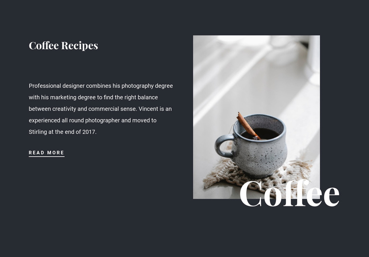 Family coffee recipes Landing Page