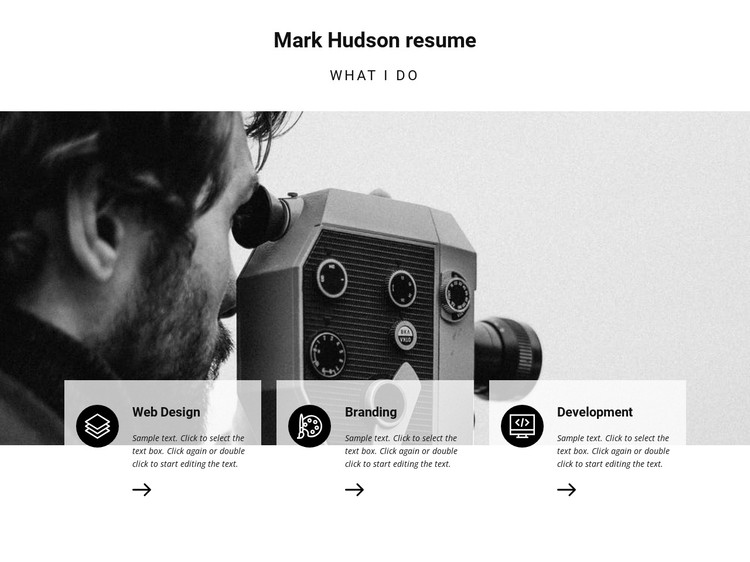 Travel photographer resume CSS Template