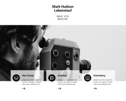 Reisefotograf Lebenslauf - Vorlagen Website-Design