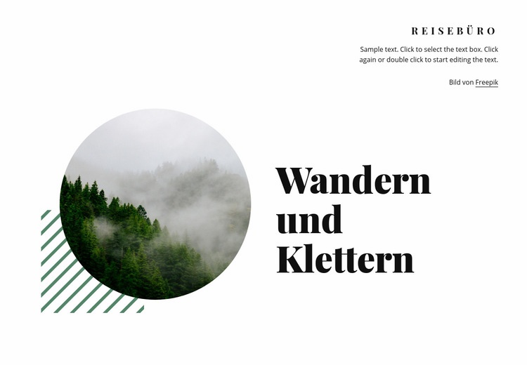 Wandern und Klettern Website-Modell