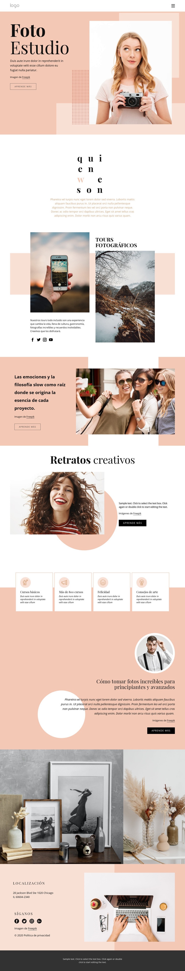 Cursos de fotografía Diseño de páginas web