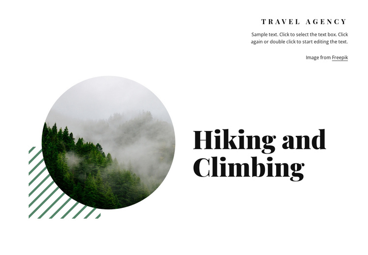 Hiking and climbing Joomla Page Builder