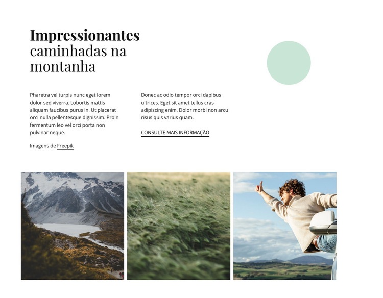 Impressionantes caminhadas na montanha Construtor de sites HTML