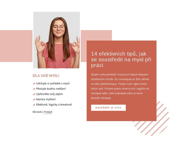 Zaměřte svou mysl při práci Šablona CSS
