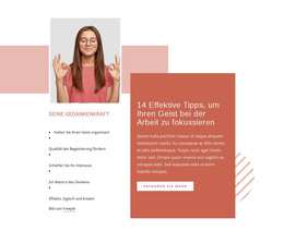 Konzentrieren Sie Ihren Geist Bei Der Arbeit - E-Commerce-Website