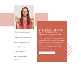 Konzentrieren Sie Ihren Geist Bei Der Arbeit - Modernes Website-Design