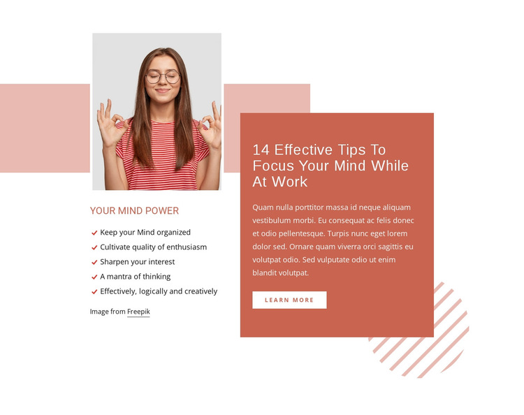 Focus your mind while at work HTML5 Template