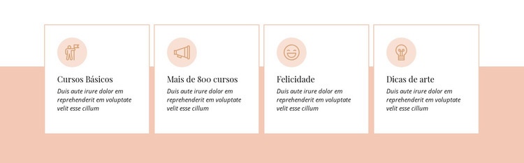 Recursos em fundo claro Landing Page