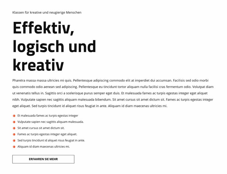 Text und Liste HTML5-Vorlage