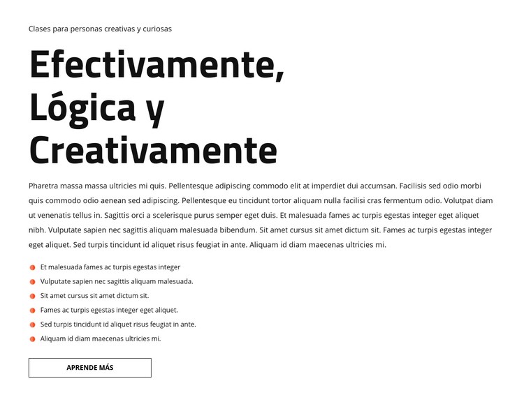 Texto y lista Plantilla CSS