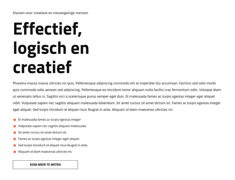 Tekst en lijst HTML5-sjabloon