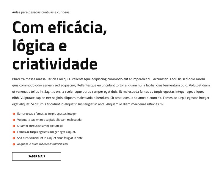 Texto e lista Template CSS