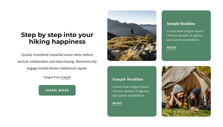Hiking and happiness CSS Template